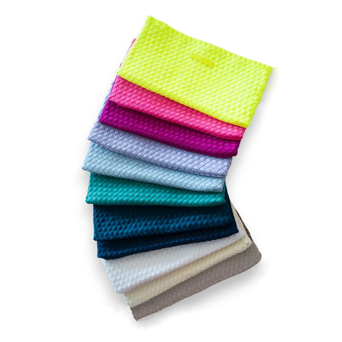 PEACE LOVE MAHJONG WOVEN TILE BAG - LIGHT BLUE