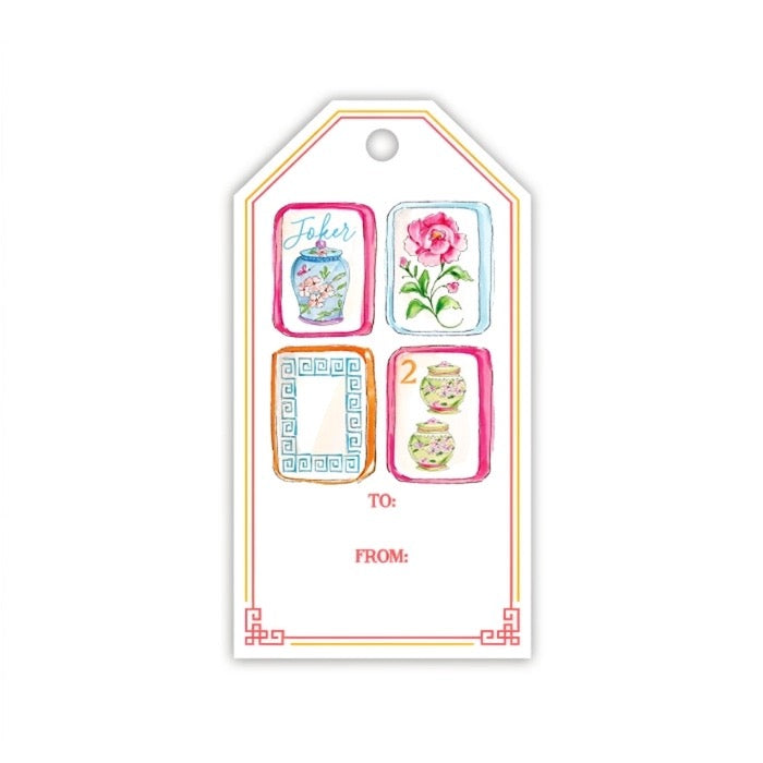 Colorful Mahjong Tiles Gift Tag