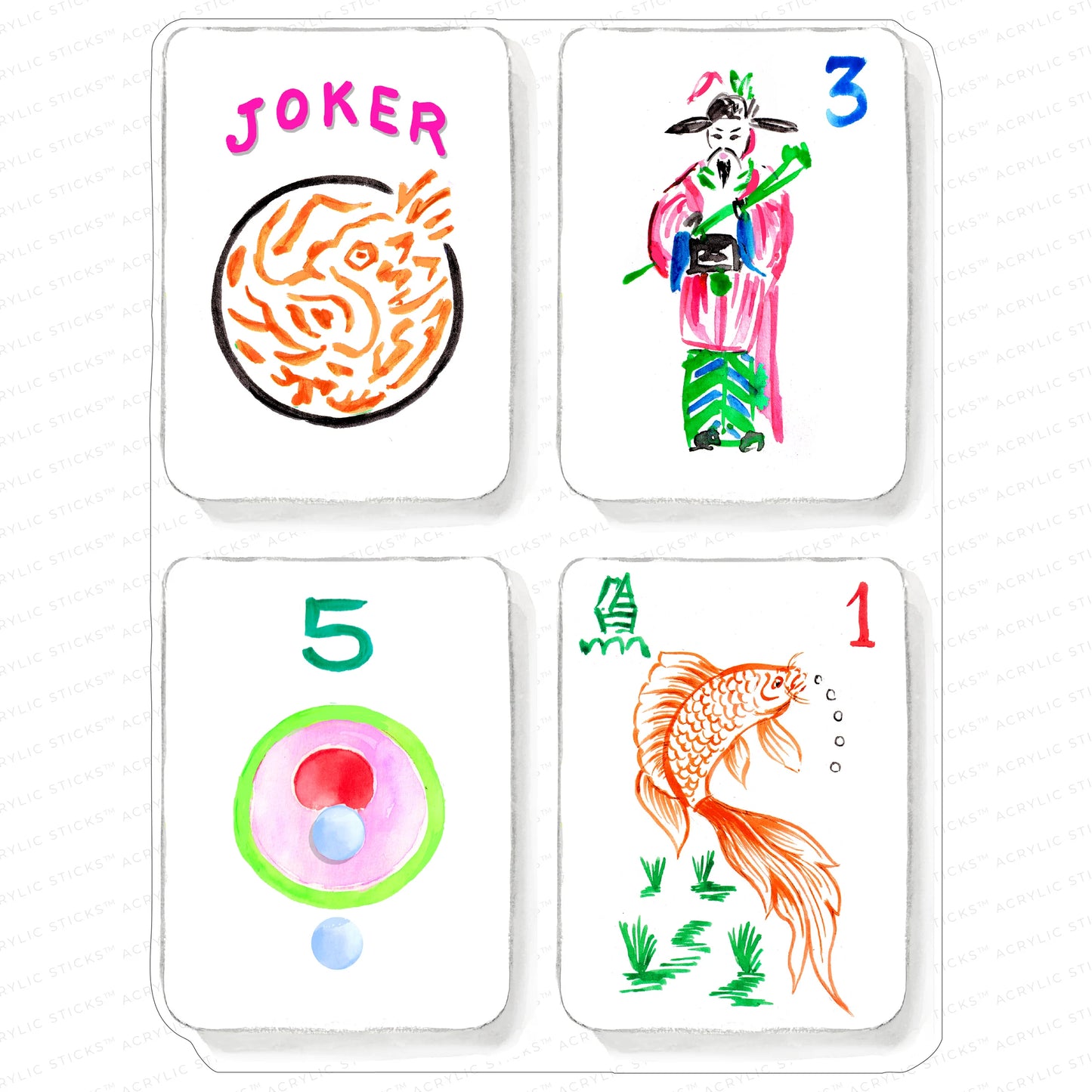 LET'S PLAY MAHJONG ACRYLIC CHARCUTERIE & SNACK BOARD