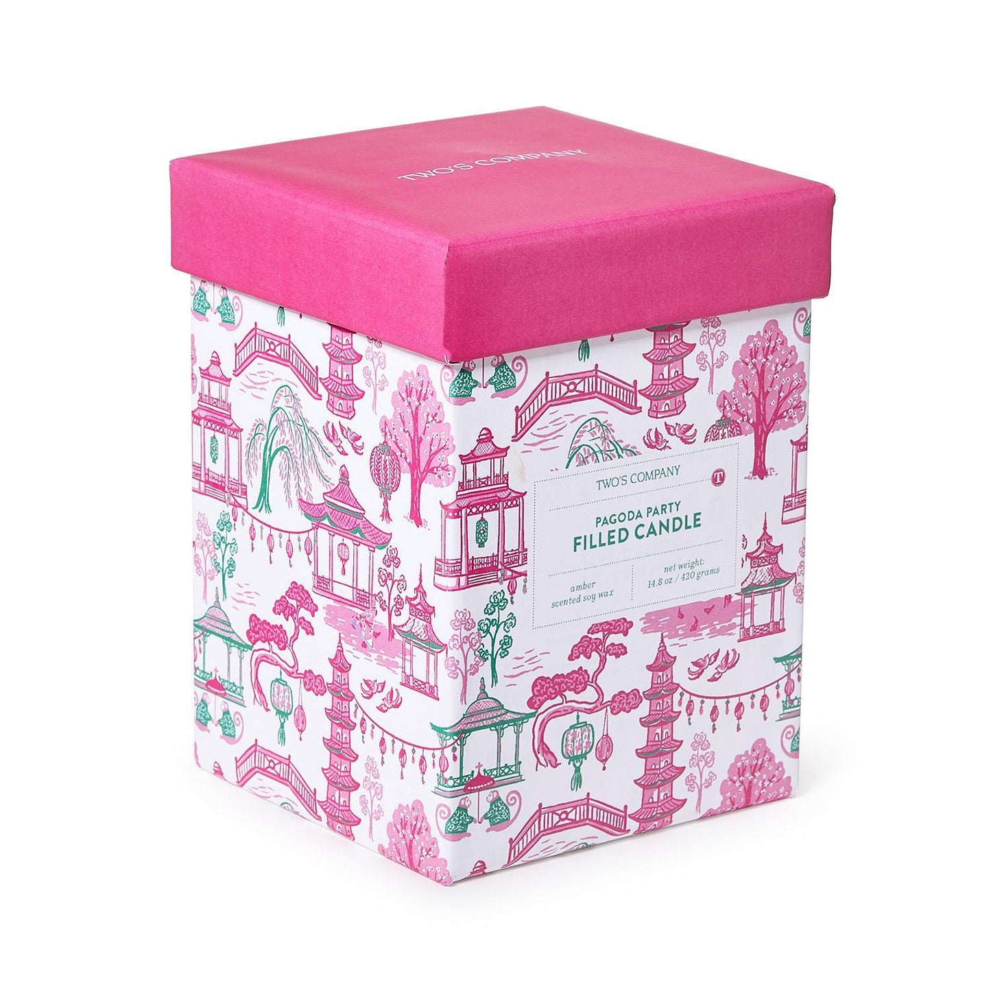 Pagoda Filled Candle with Amber Scent in Gift Box
