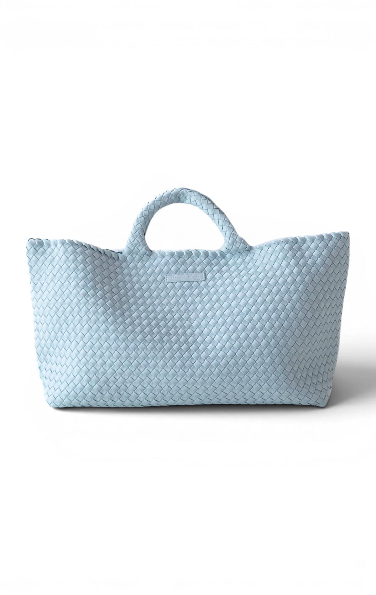LIGHT BLUE PEACE LOVE MAHJONG WOVEN CARRYALL & TILE BAG