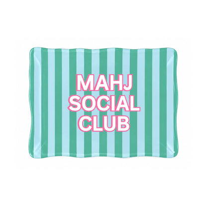 15"X11" Mahjong Social Club Shatterproof Large Serving Tray