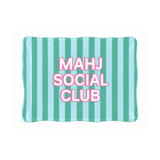 15"X11" Mahjong Social Club Shatterproof Large Serving Tray