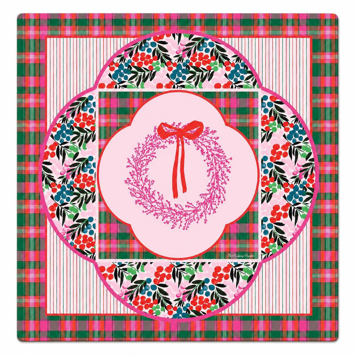Very Merry Wreath 33"x33" Premium Mahjong Mat