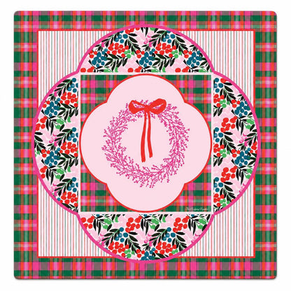Very Merry Wreath 33"x33" Premium Mahjong Mat