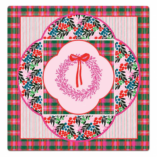 Very Merry Wreath 33"x33" Premium Mahjong Mat