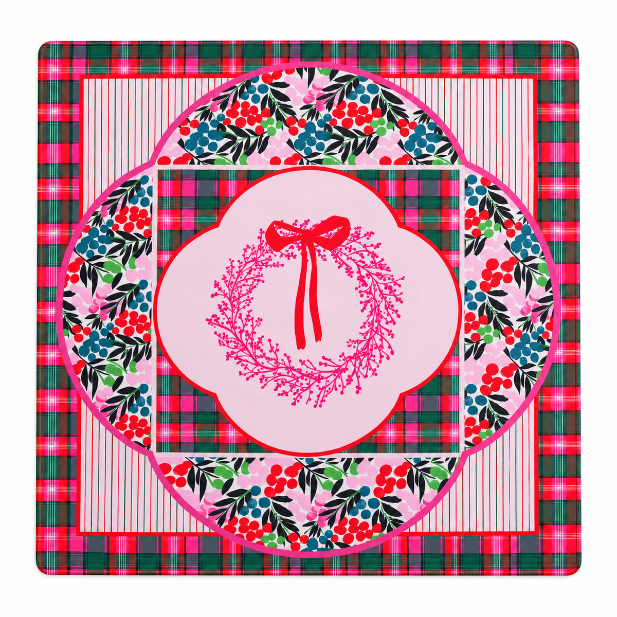 Very Merry Wreath 33"x33" Premium Mahjong Mat
