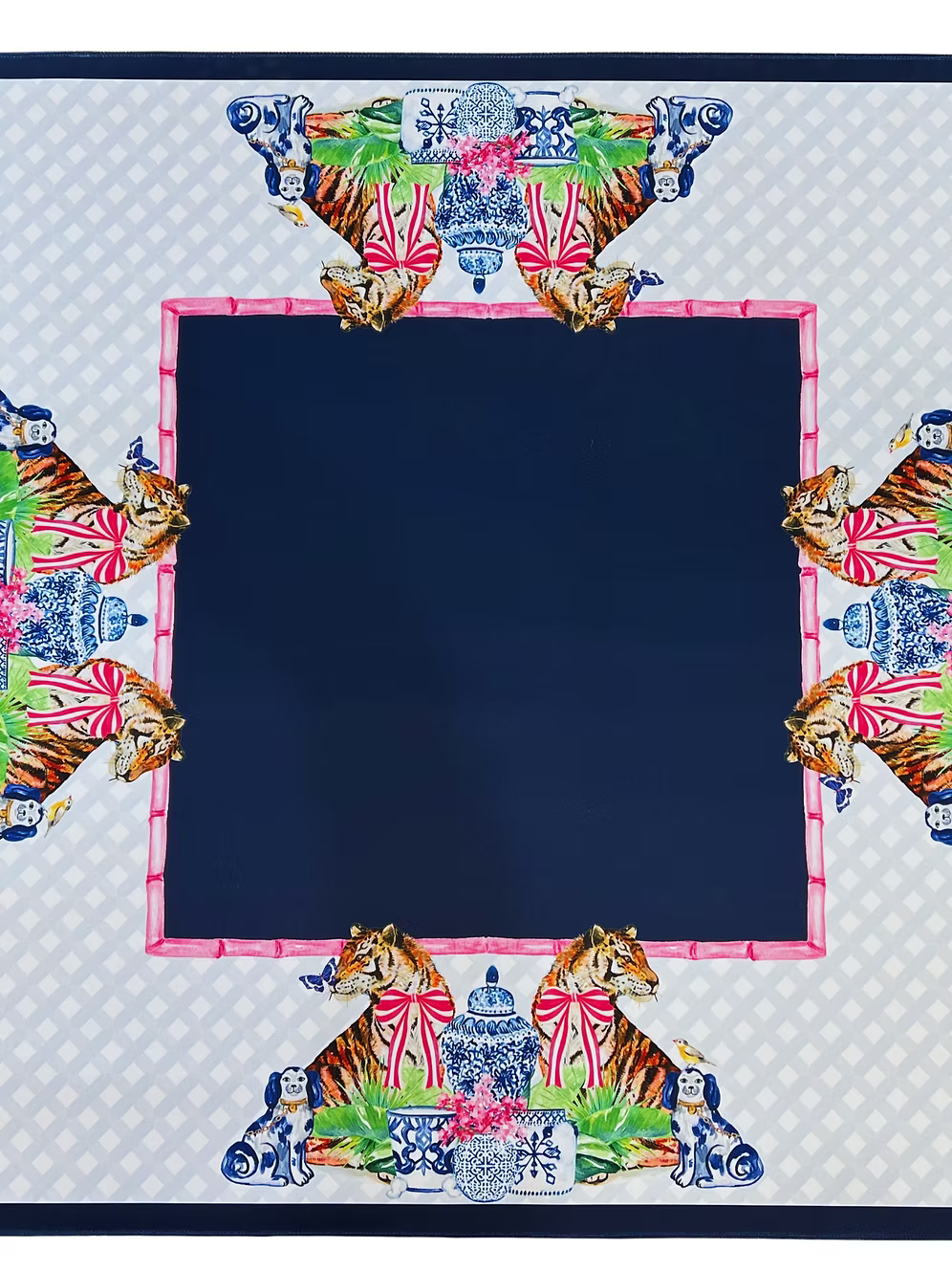 TG BLUE Mahjong Mat Chinoiserie