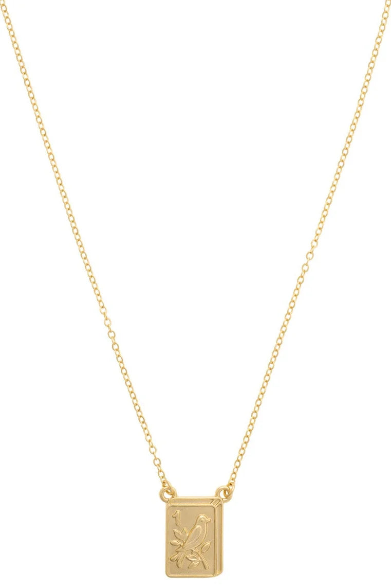 Bird Bam 24K Plated Tile Necklace