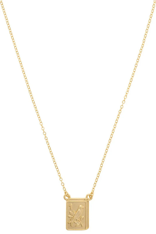 Bird Bam 24K Plated Tile Necklace