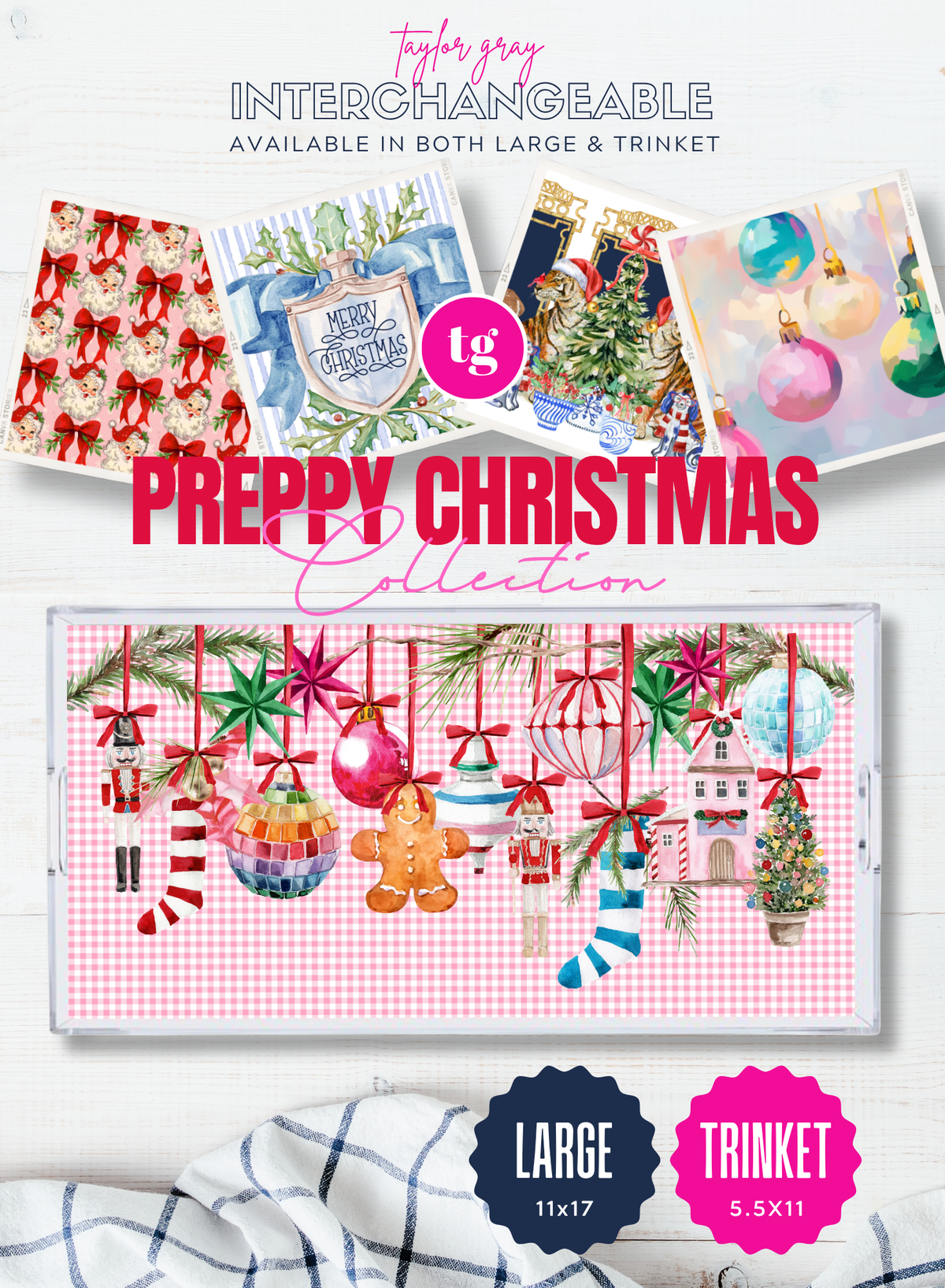Mahjong Mat Preppy Christmas