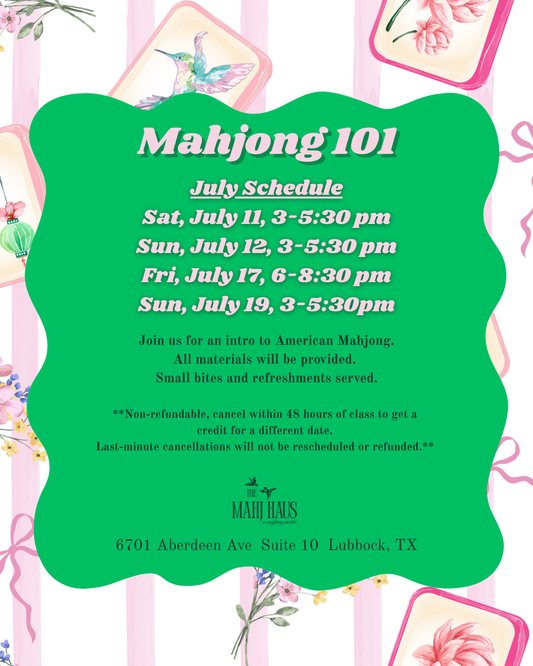 Mahjong 101 Friday, July 17 Evening