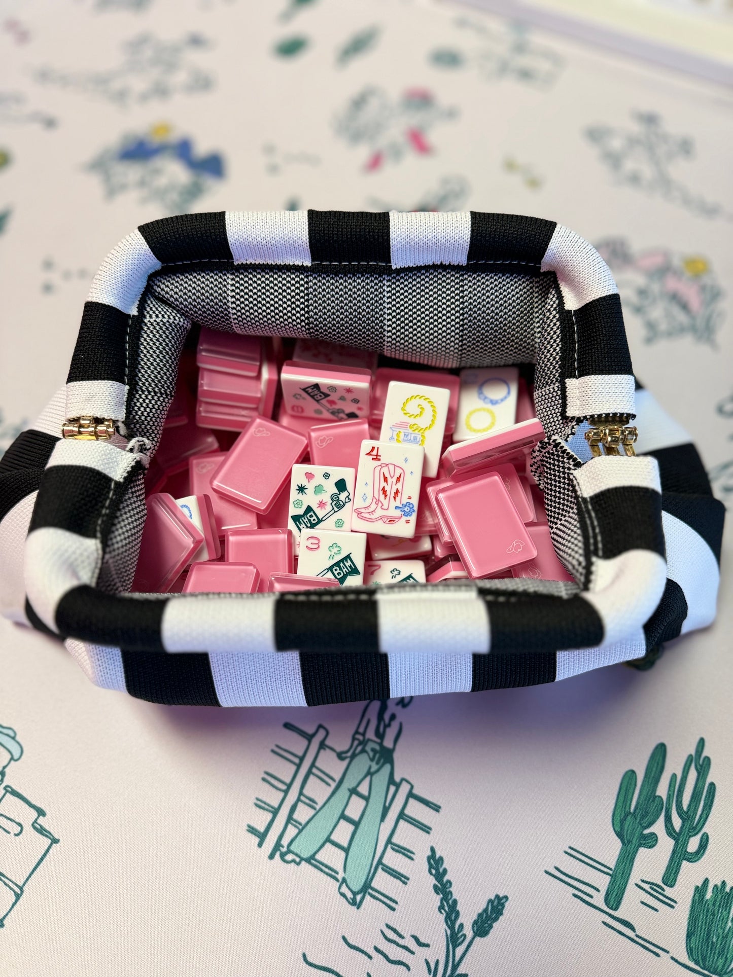 Woven Mahjong Tile Bag/Clutch