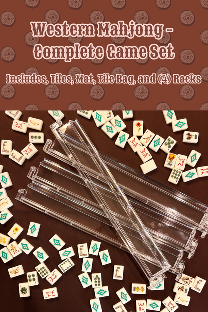 Wild West Mahjong SET, includes Tiles, Racks (4), Tile bag, and Mat