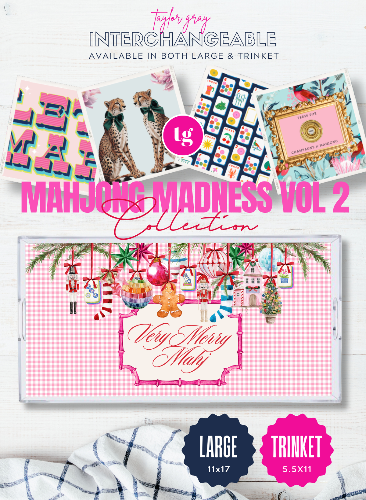 Mahjong Mat Preppy Christmas