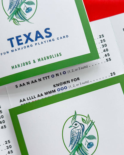 Texas: A Fun Mahjong Playing Card (Set of 4) 
