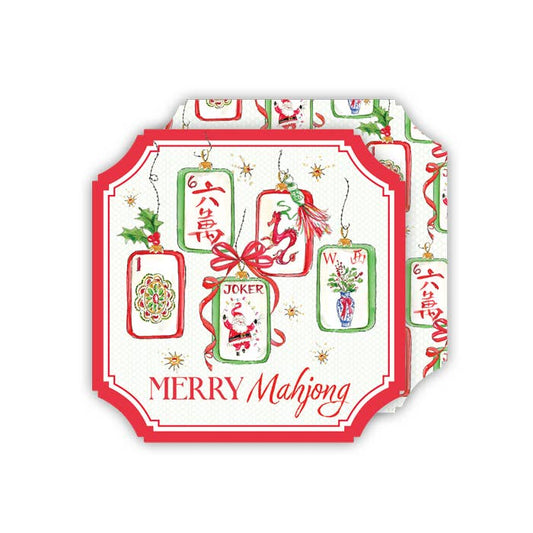 Deck The Halls Tiles Hanging Mahjong Tiles Ornaments Coaster