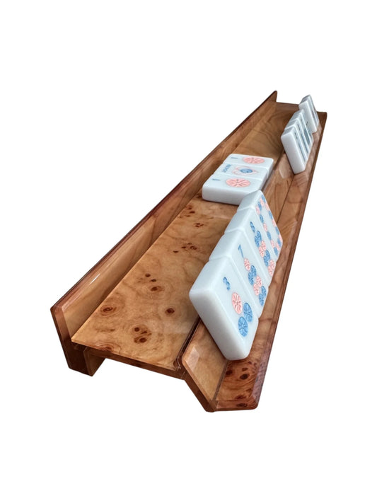 PEACE LOVE MAHJONG ACRYLIC BURLWOOD RACKS