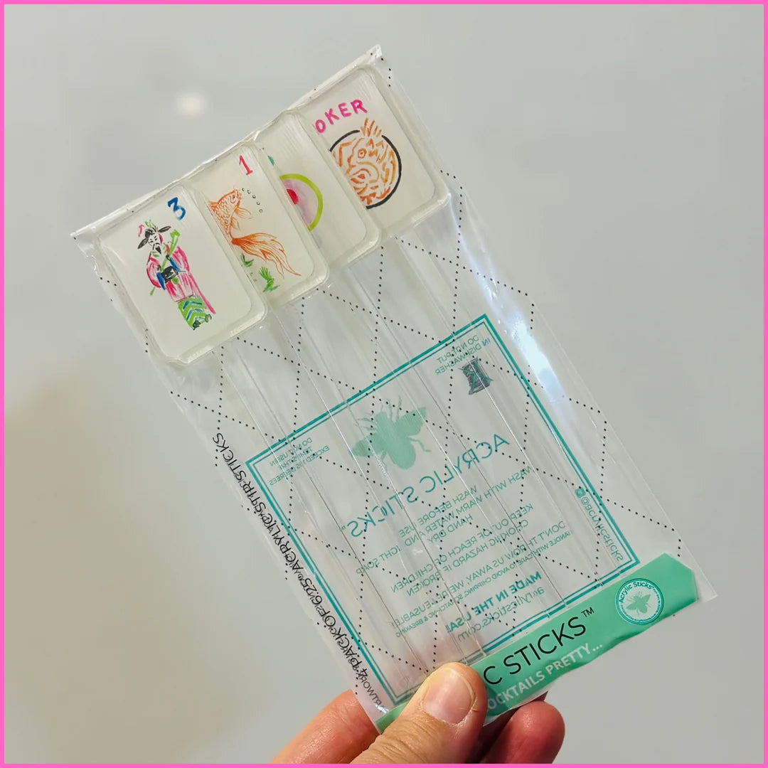 LET'S PLAY MAHJONG ACRYLIC STIR STICKS