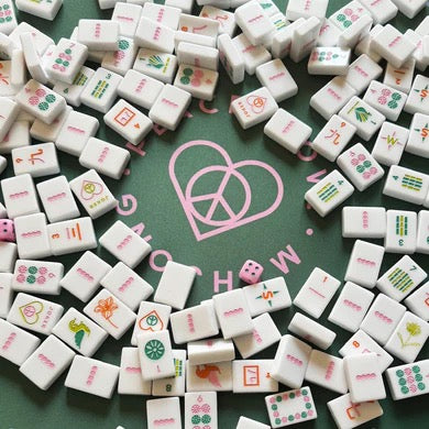 Peace Love Mahjong OG Mahj Tiles & Pouch - Vibrant Vibes