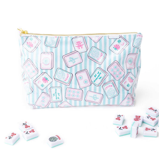 Mahjong Stripe Clear Coated Cosmetic Case