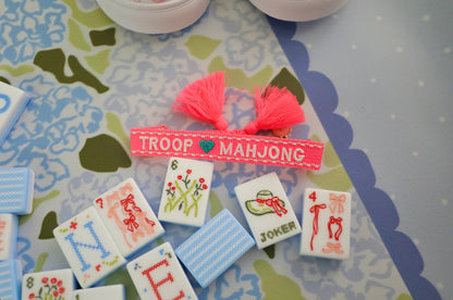 Troop Mahjong ADC hot pink tassle bracelet