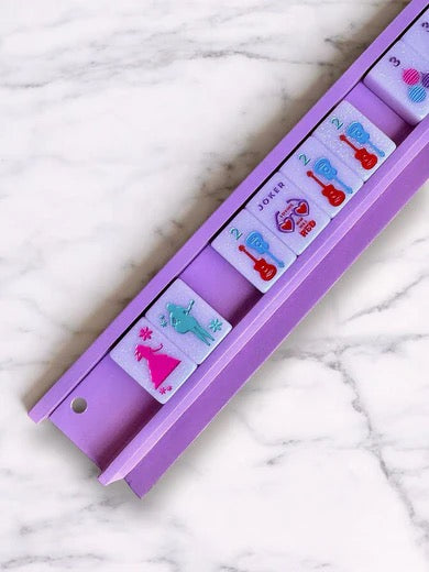 Purple Mahjong Racks & Pushers (Set of 4) Peace Love Mahjong