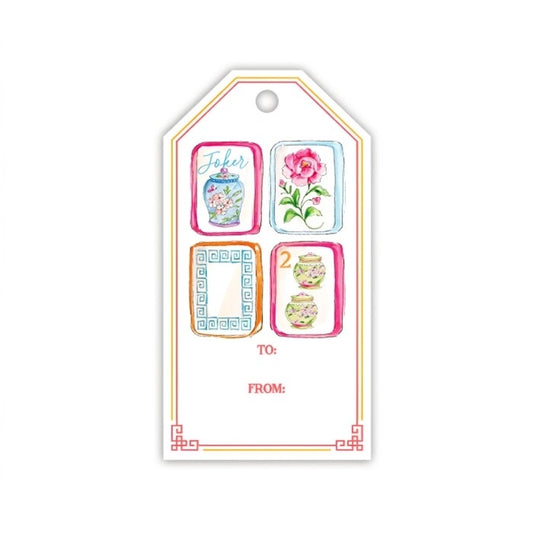 Colorful Mahjong Tiles Gift Tag