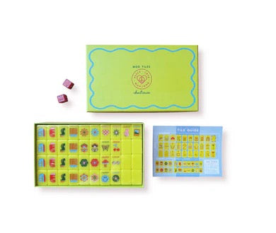 Peace Love Mahjong Mod Chartreuse Mahjong Tiles + Tile Pouch + Dice