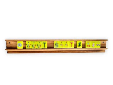 Oak Mahjong Racks & Pushers (Set of 4) Peace Love Mahjong