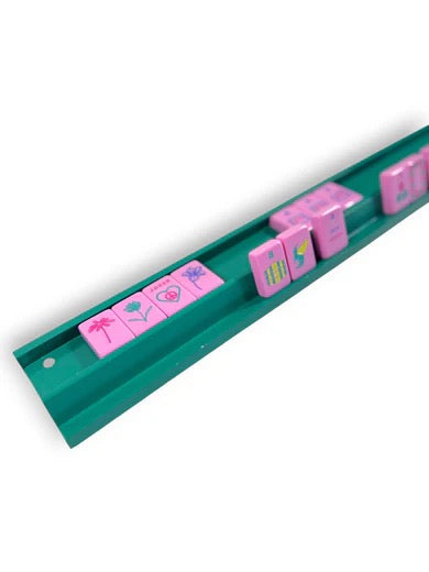 Aqua Mahjong Racks & Pushers (Set of 4) Peace Love Mahjong