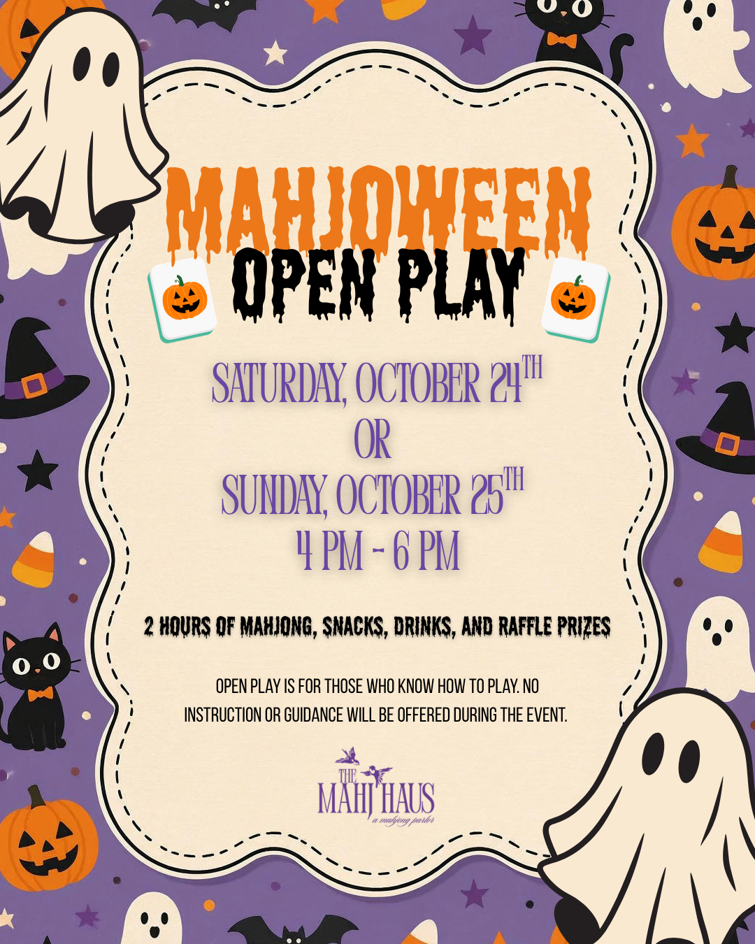 Mahjoween Troop Mahjong Open Play Saturday, Oct 24