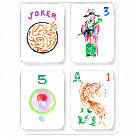 LET'S PLAY MAHJONG ACRYLIC CHARCUTERIE & SNACK BOARD