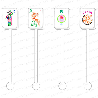 LET'S PLAY MAHJONG ACRYLIC STIR STICKS