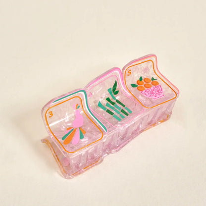 MAHJONG TILE HAIR CLIP - PINK