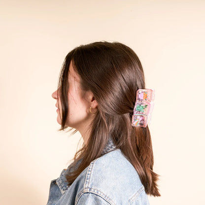 MAHJONG TILE HAIR CLIP - PINK
