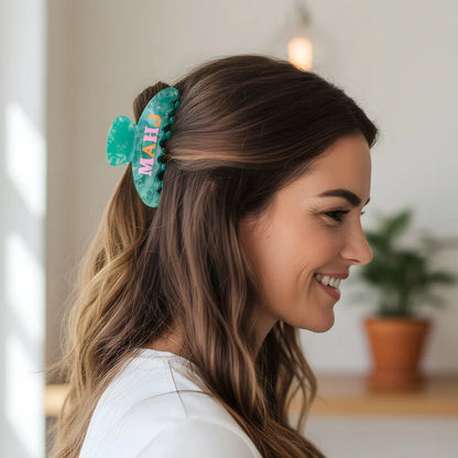 MAHJ HAIR CLIP-GREEN
