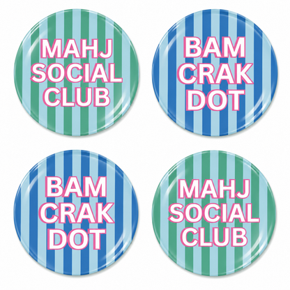8" Mahjong Social Shatterproof Plates (Set of 4 Plates)
