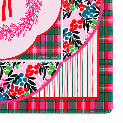 Very Merry Wreath 33"x33" Premium Mahjong Mat