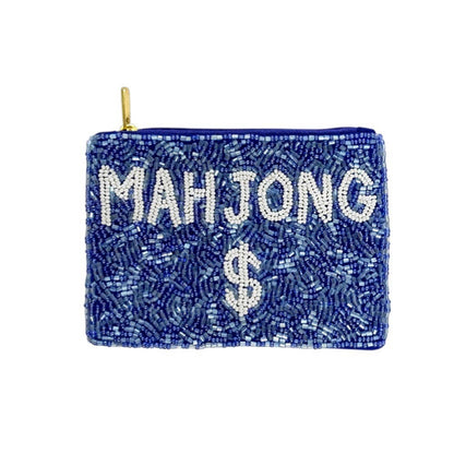 MAHJONG Message Beaded Mini Pouch Bag