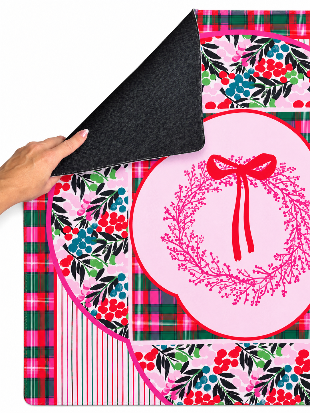 Very Merry Wreath 33"x33" Premium Mahjong Mat