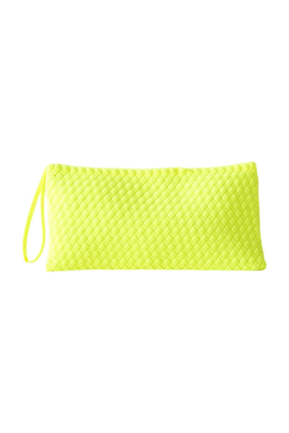 PEACE LOVE MAHJONG WOVEN TOTE - CHARTREUSE