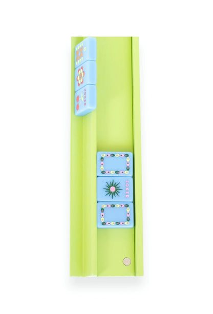 PEACE LOVE MAHJONG Mahjong Racks & Pushers (Set of 4) CHARTREUSE