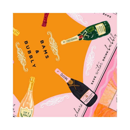 NEW NEOPRENE Bams & Bubbly Mahjong Mat | Champagne & Mahj