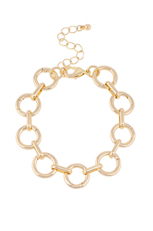 Juliette Charm Collector Bracelet Base in Shiny Gold