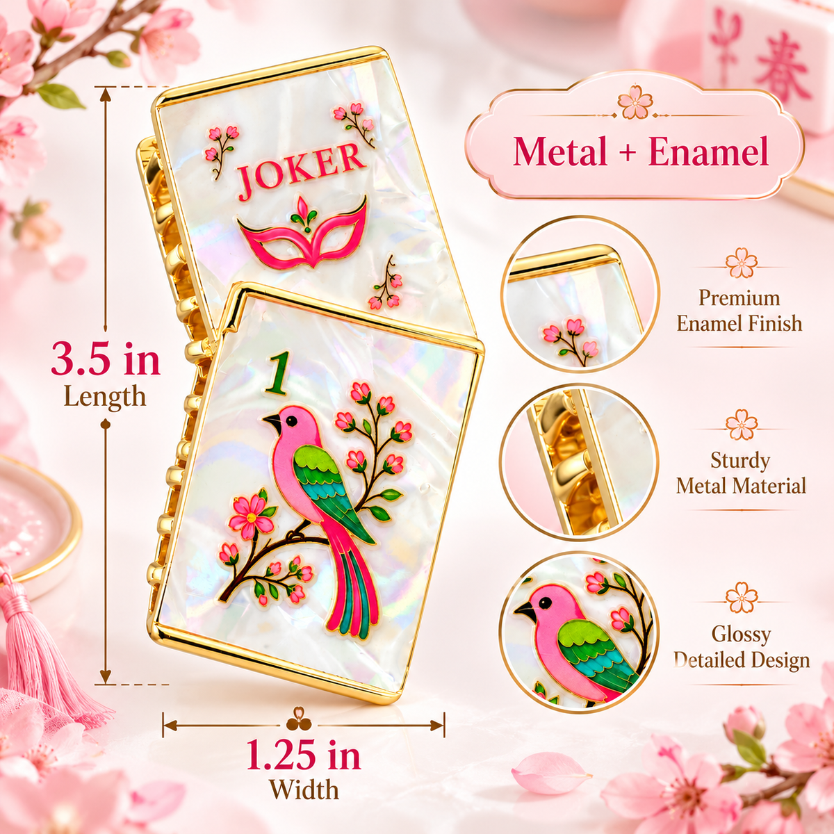 Mahjong Hair Claw Clip