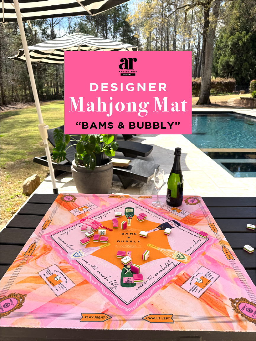 NEW NEOPRENE Bams & Bubbly Mahjong Mat | Champagne & Mahj