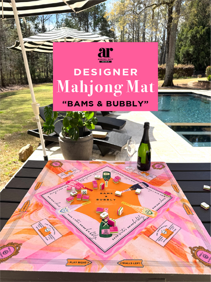 NEW NEOPRENE Bams & Bubbly Mahjong Mat | Champagne & Mahj