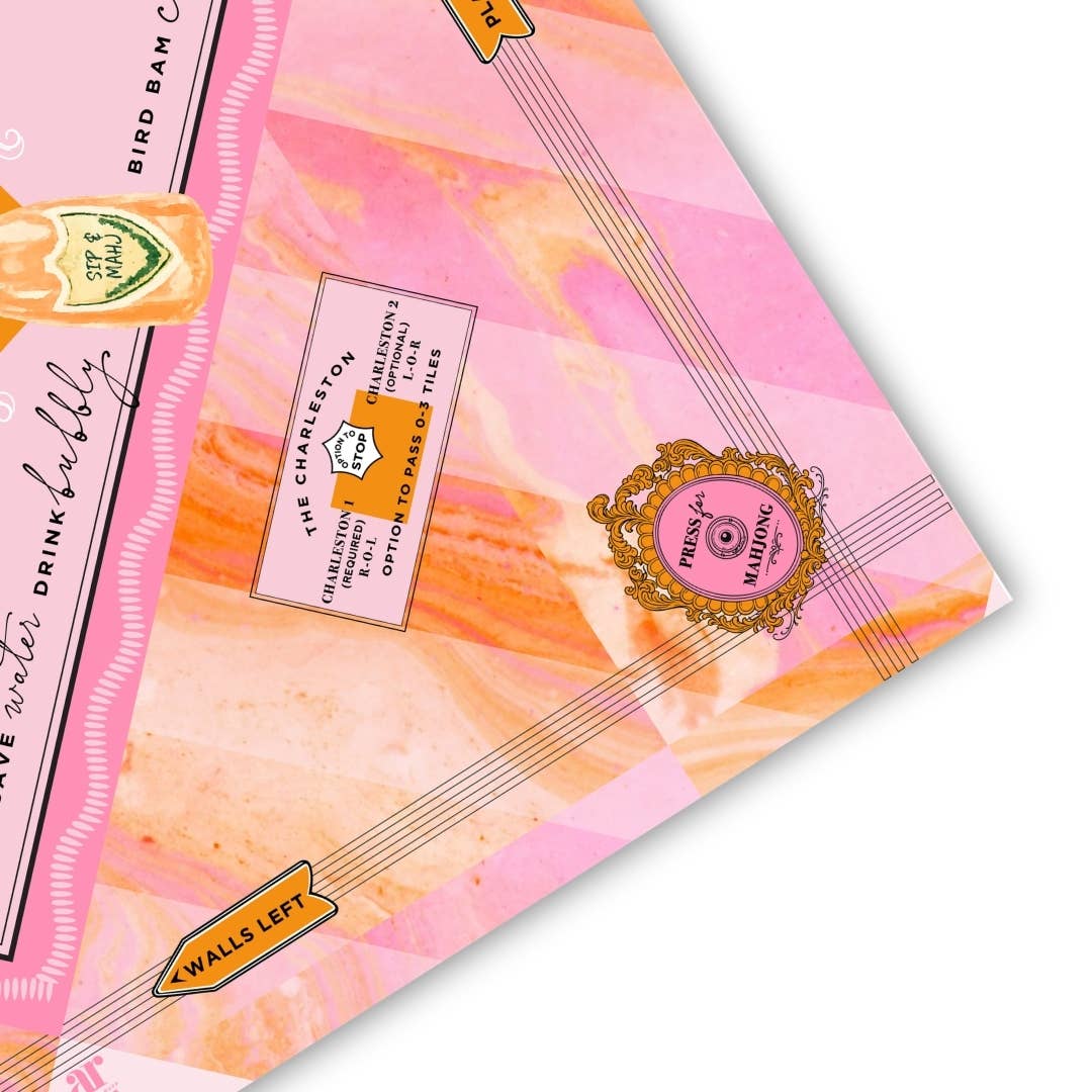 NEW NEOPRENE Bams & Bubbly Mahjong Mat | Champagne & Mahj