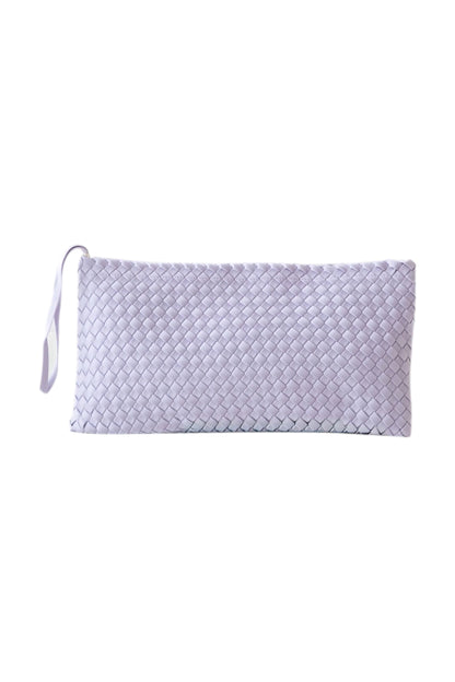 PEACE LOVE MAHJONG WOVEN TILE BAG - LAVENDAR